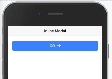Ionic page with a button with the word GO and an arrow icon