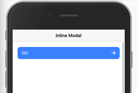 Ionic page with a button with the word GO to the left and an arrow icon on the right